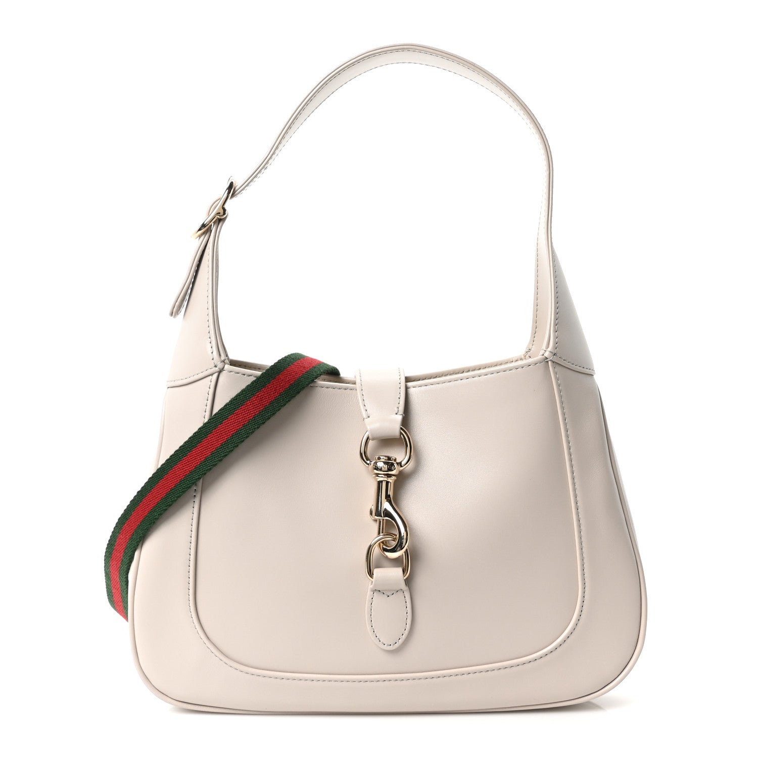 Gucci Ancora Calfskin Web Small Jackie Shoulder Bag Light Grey 1 of 10