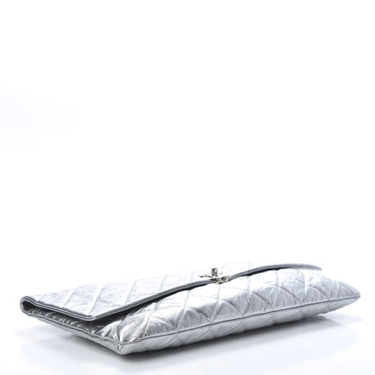 Chanel Metallic Crumpled Calfskin Big Bang Large Flap Bag Silver 4 of 10
