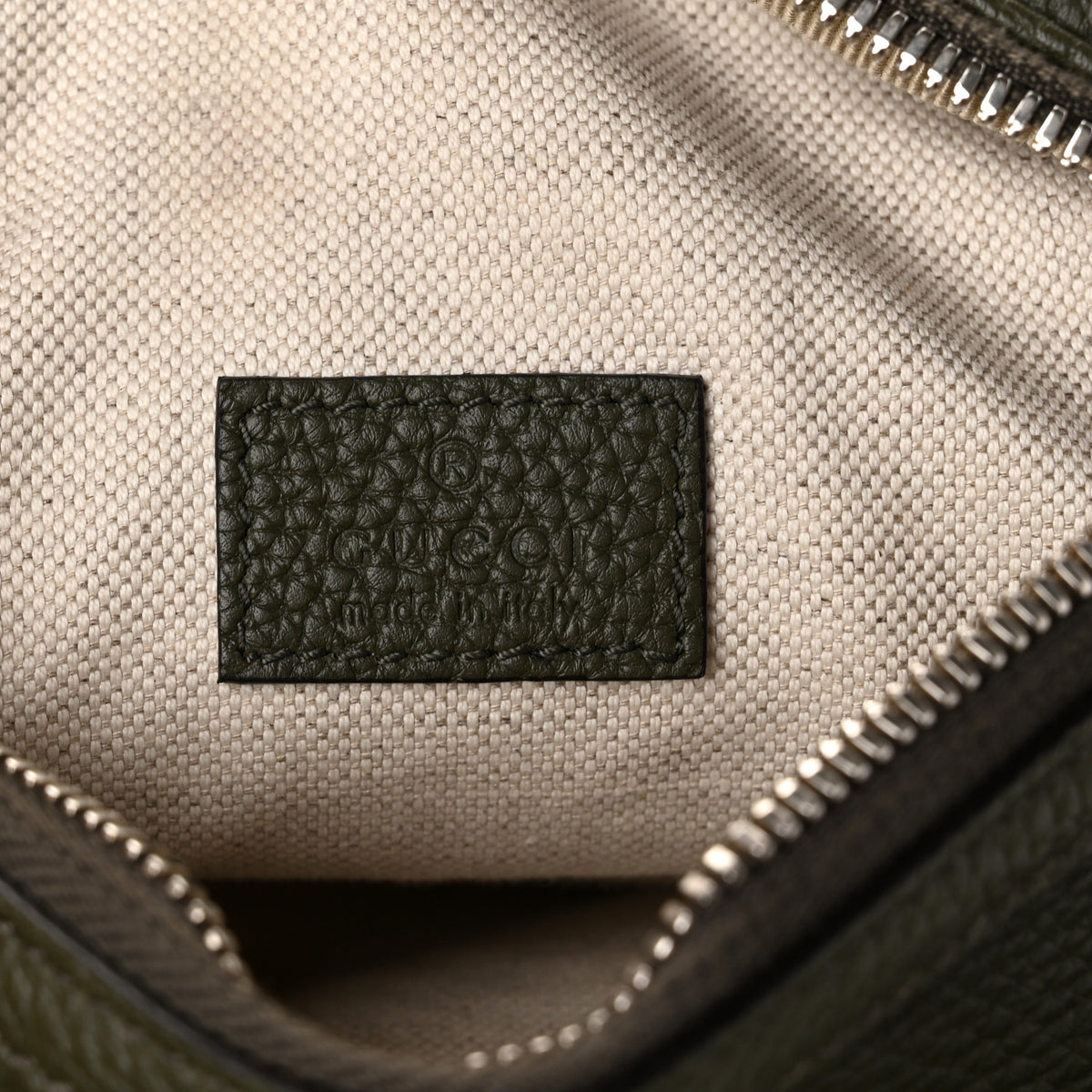 Piuma Calfskin Jumbo GG Embossed Small Belt Bag Dark Green