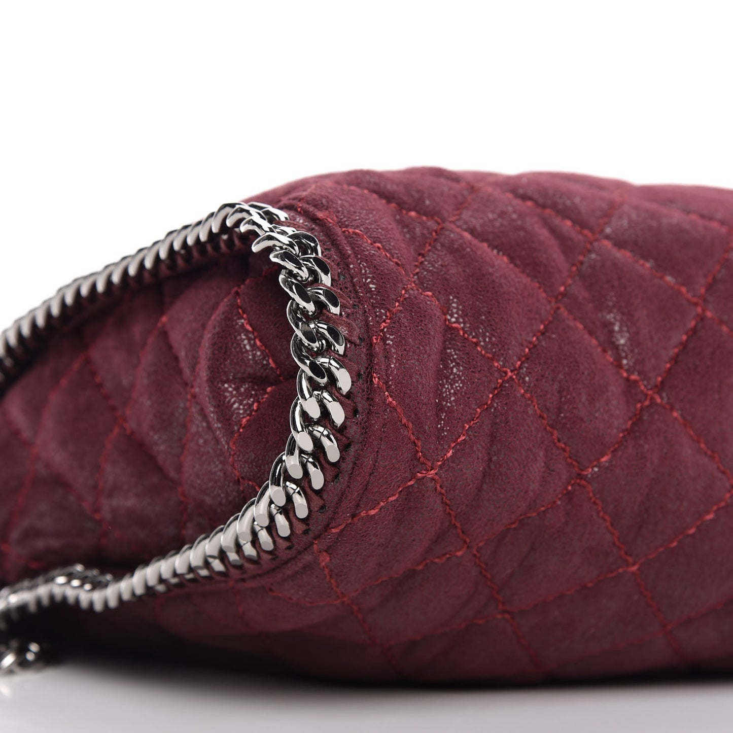 Shaggy Deer Quilted Falabella Fold Over Tote Plum