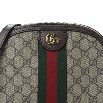 Gucci GG Supreme Monogram Textured Dollar Calfskin Web Small Ophidia Dome Shoulder Bag Beige Ebony New Acero 11 of 11