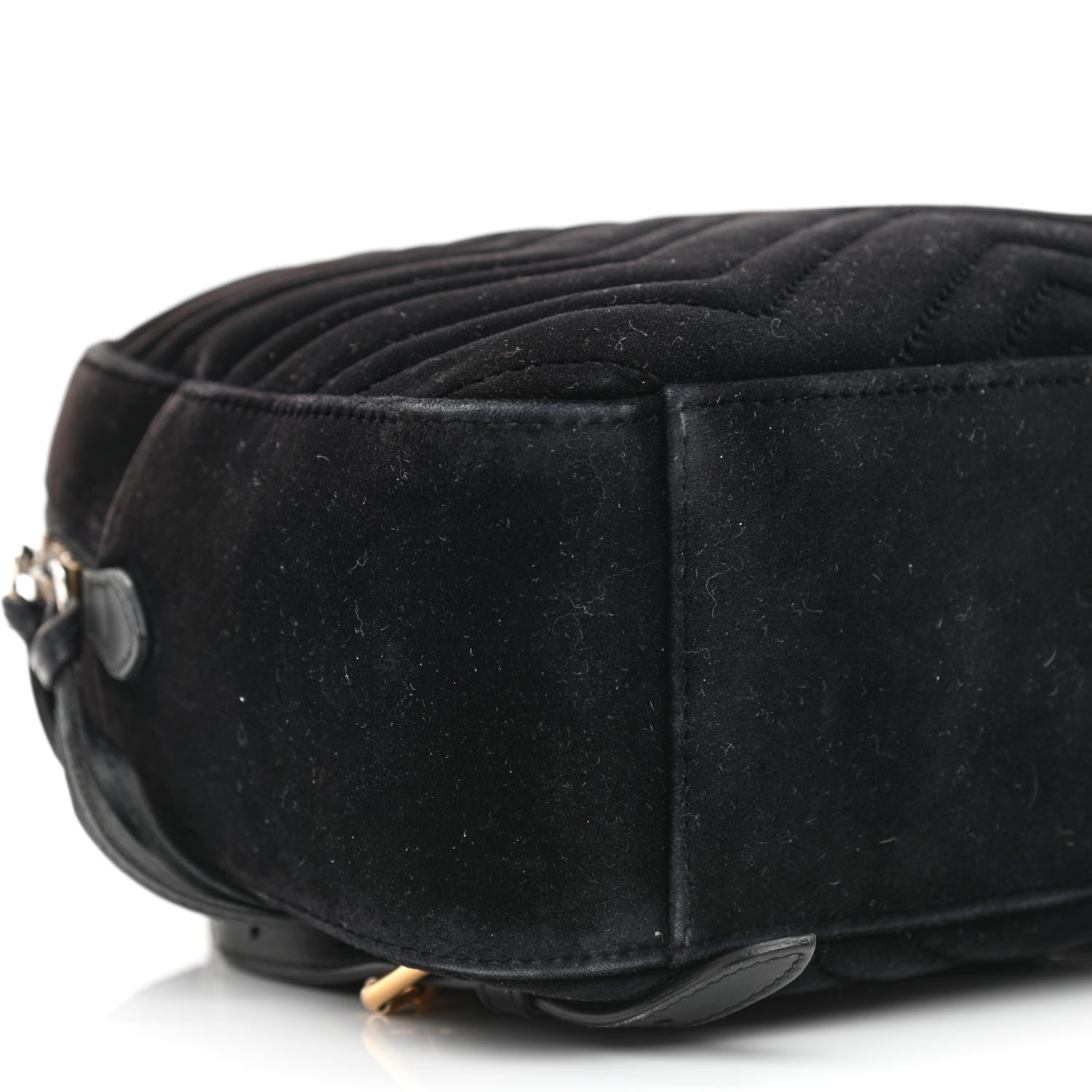 Gucci Velvet Matelasse GG Marmont Dome Backpack Black 12 of 20