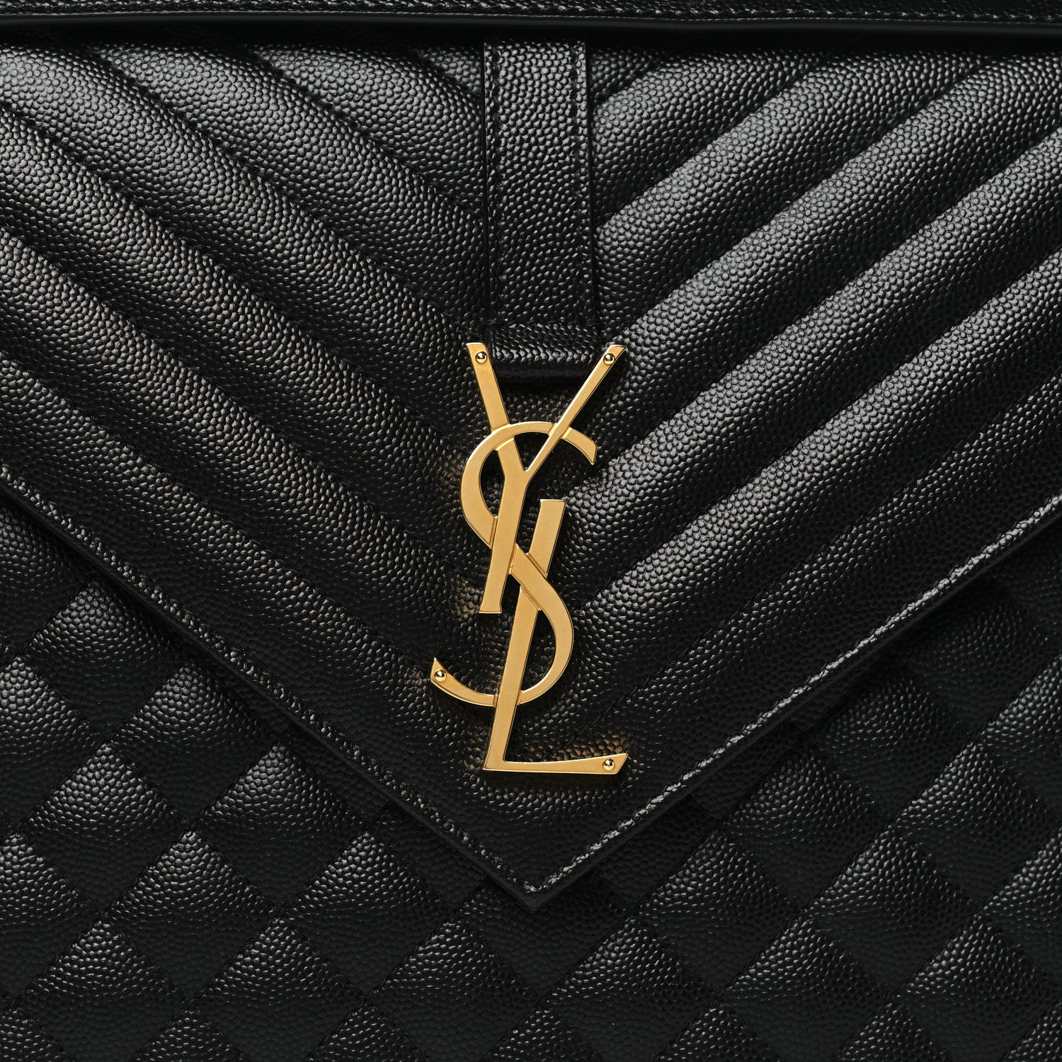 Saint Laurent Grain De Poudre Textured Mixed Matelasse Large Triquilt Monogram Satchel Black 8 of 10