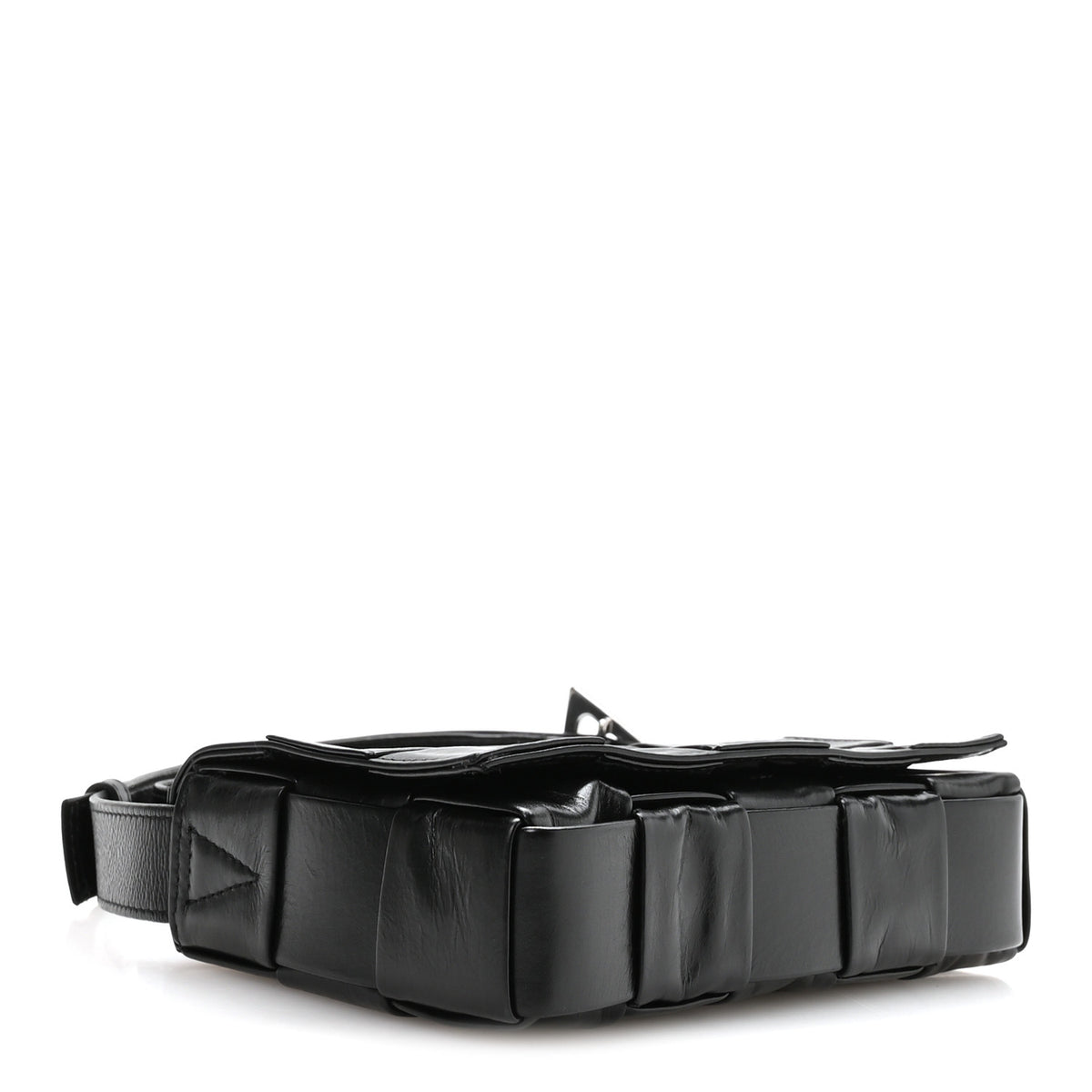 Bottega Veneta Paper Calfskin Maxi Intreccio Cassette Crossbody Bag Black 3 of 9