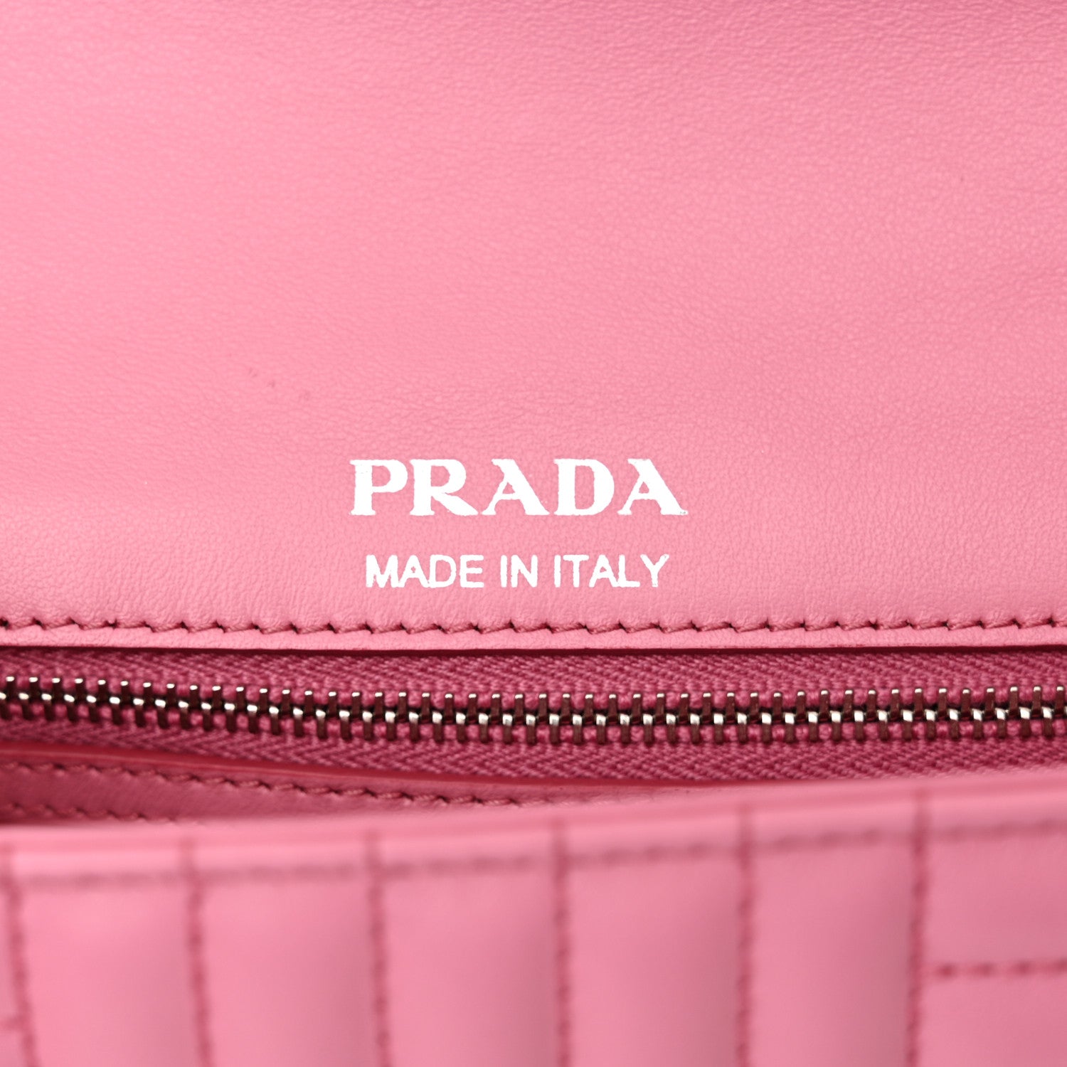 Prada Soft Calfskin Impunture Diagramme Small Chain Flap Shoulder Bag Begonia 6 of 12