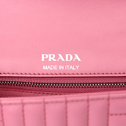 Prada Soft Calfskin Impunture Diagramme Small Chain Flap Shoulder Bag Begonia 6 of 12