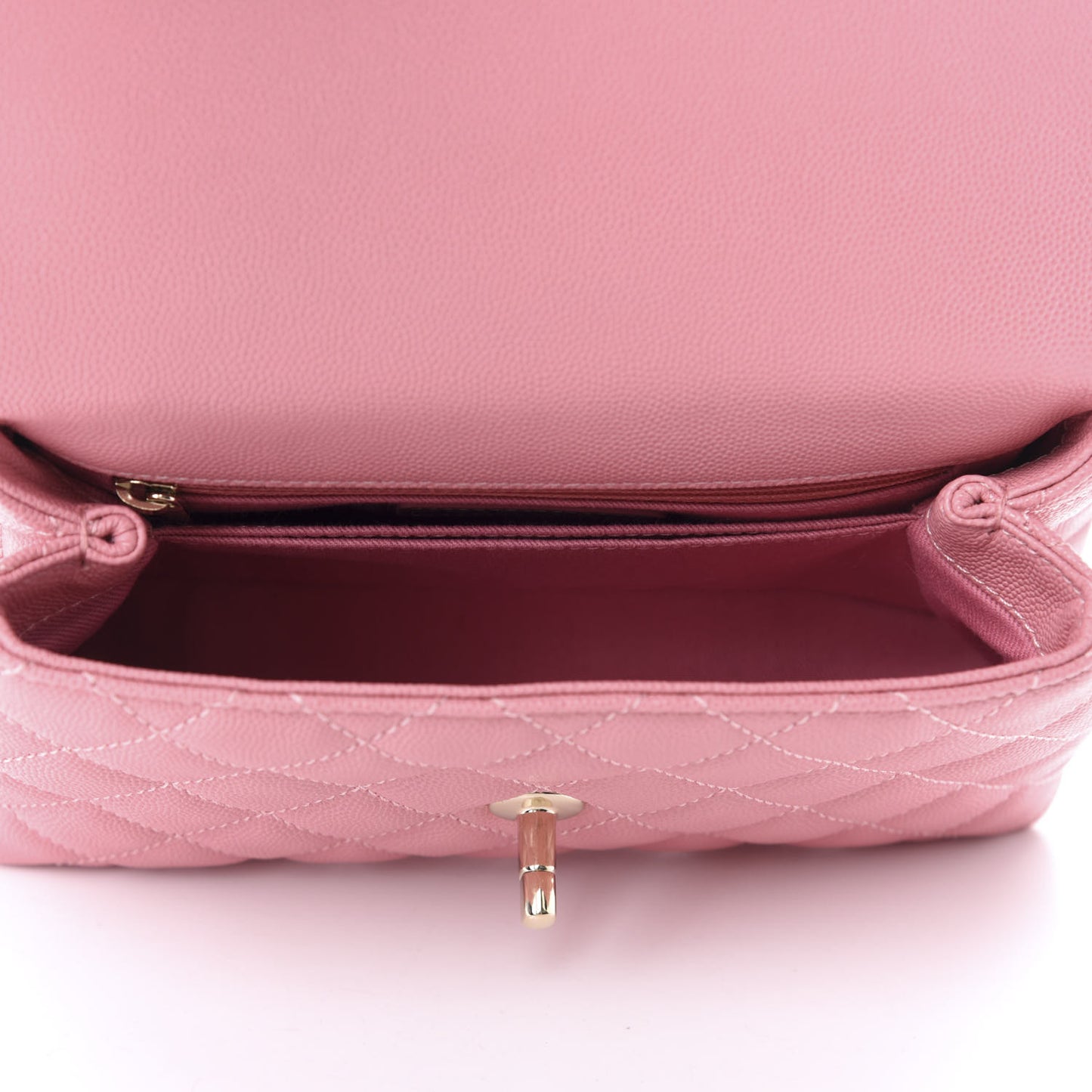 Caviar Quilted Mini Coco Handle Flap Pink