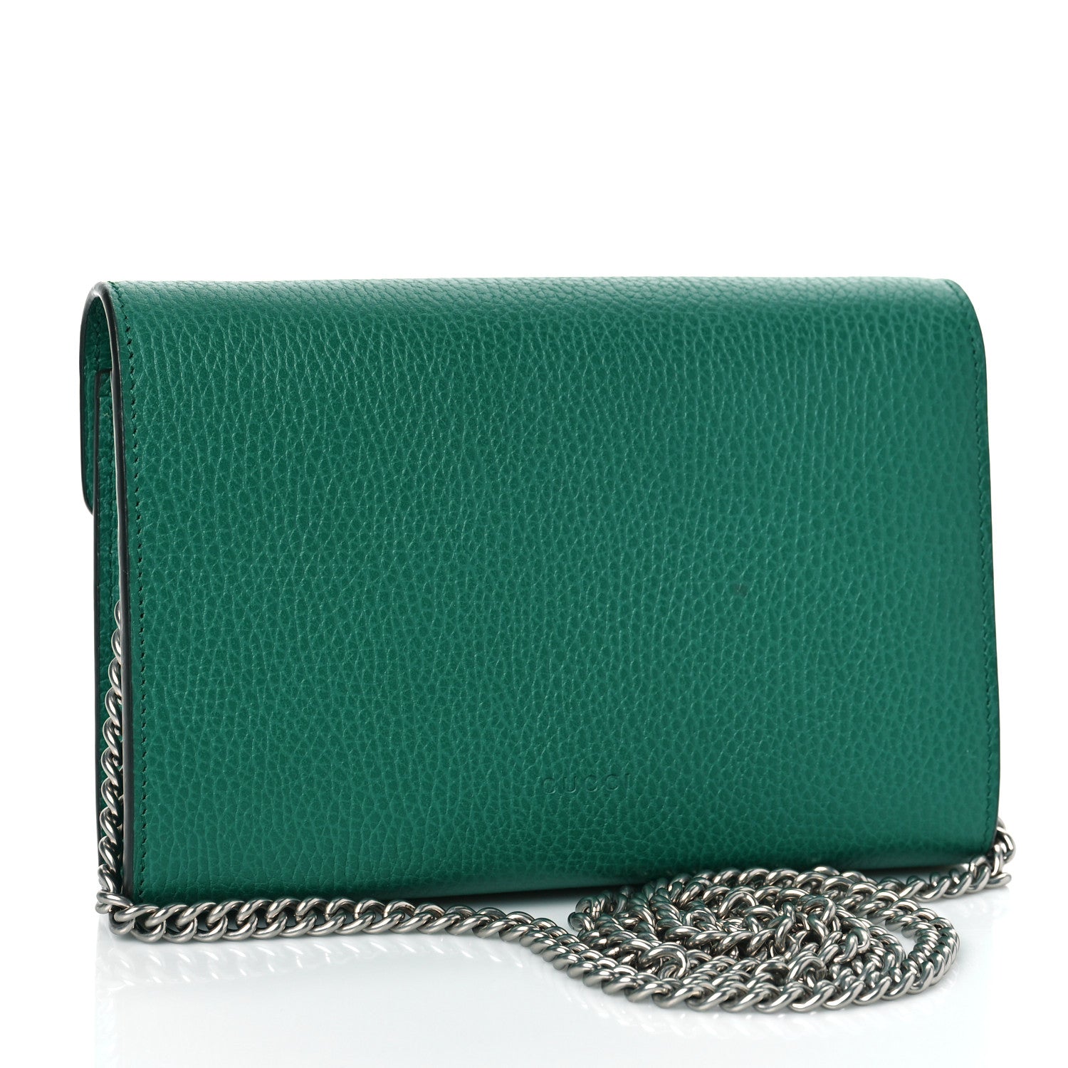 Gucci Calfskin Mini Dionysus Chain Wallet Emerald 3 of 9
