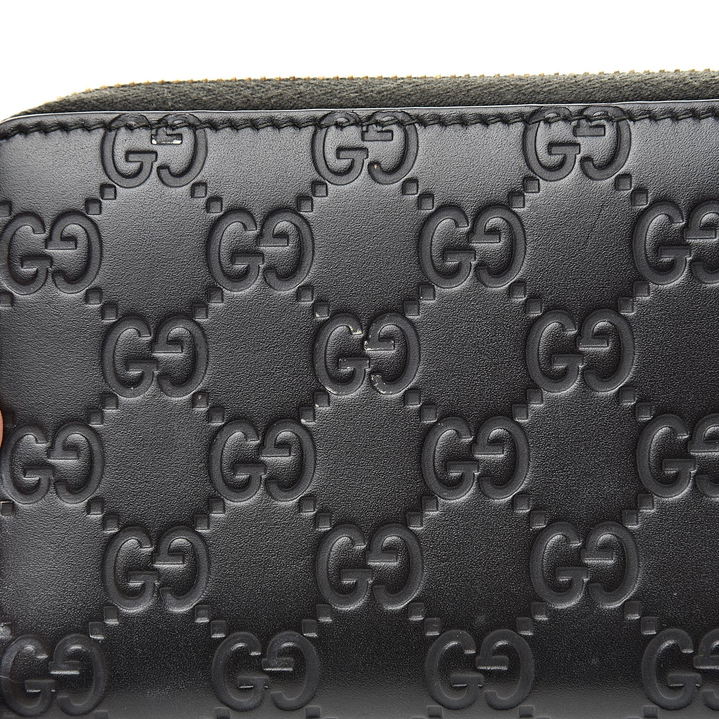 Guccissima Bow Zip Around Wallet Black