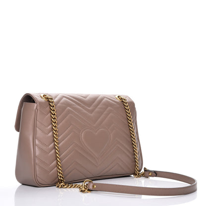 Gucci Calfskin Matelasse Medium GG Marmont Shoulder Bag Porcelain Rose 3 of 10