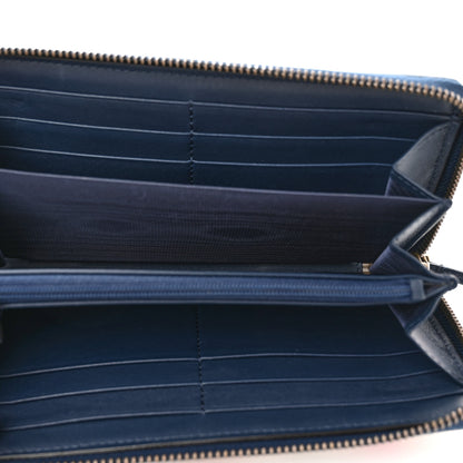 Gucci Canvas Flora Floral Trapuntata Zumi Zip Around Wallet Great White Multicolor Blue Agata 5 of 9