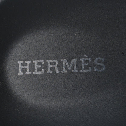 Hermes Techno Fringed H Canvas Caflskin Womens Chypre Sandals 39 Prunoir Black 9 of 9