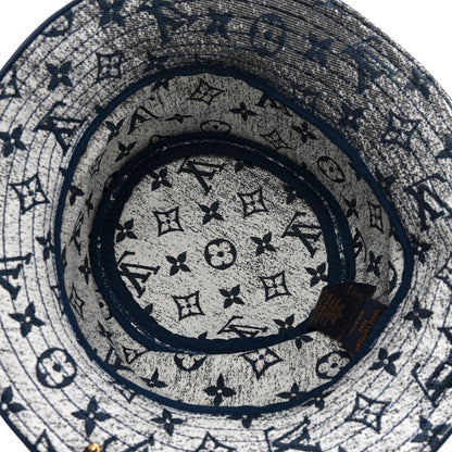 Louis Vuitton Monogram Denim Jacquard Bob Bucket Hat S Blue 5 of 6