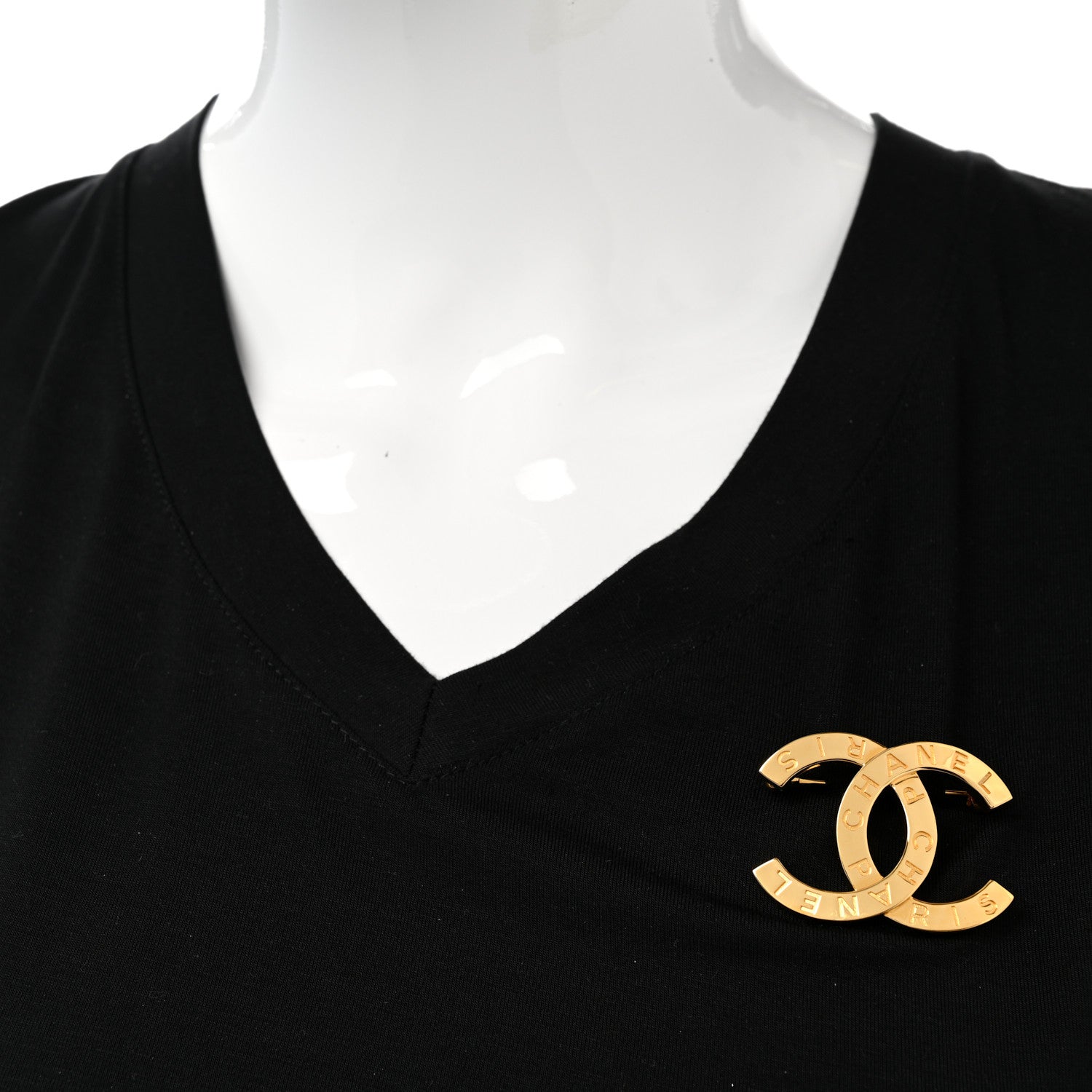 Chanel Metal Paris Button CC Large Brooch Gold 2 of 5