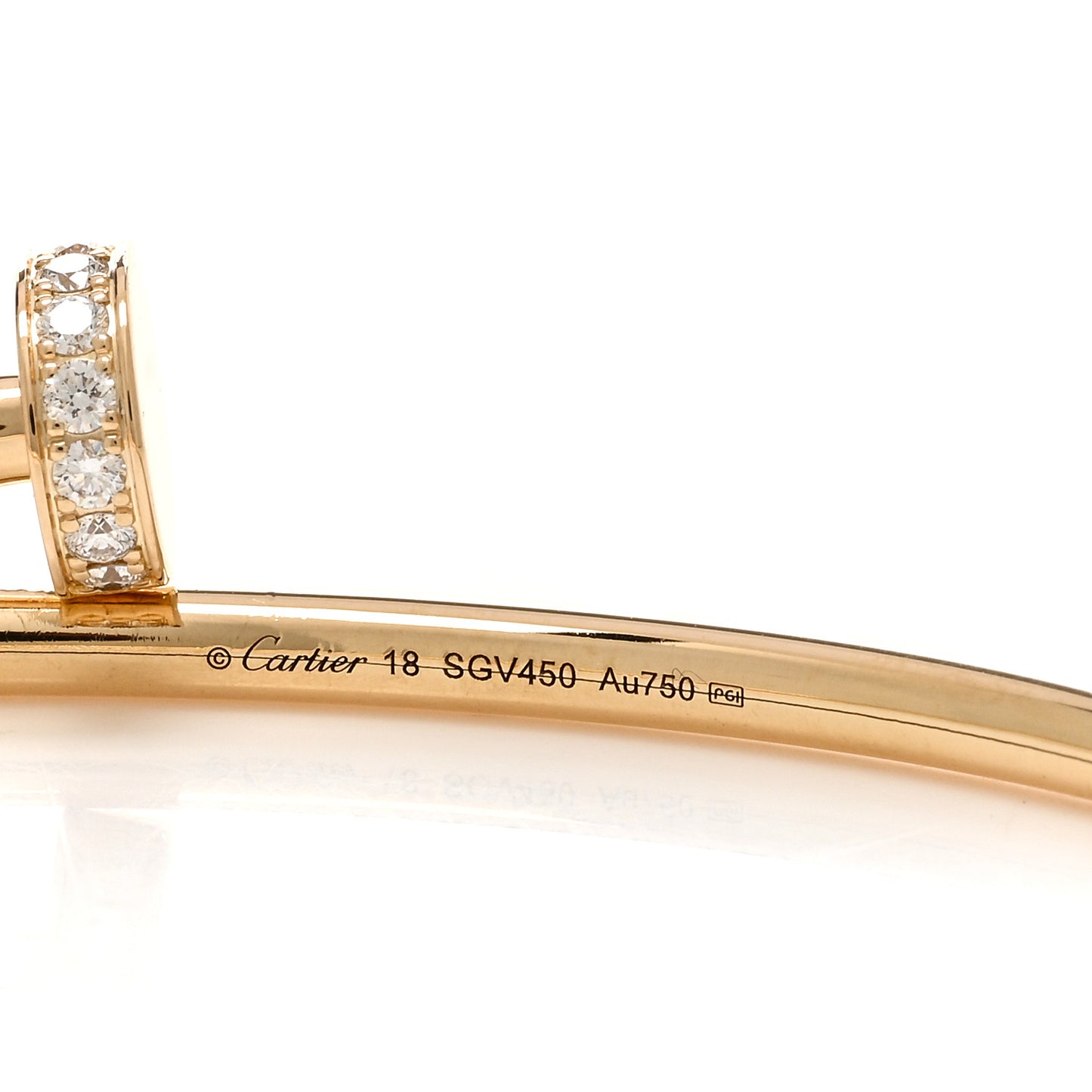 18K Yellow Gold Diamond Small Juste Un Clou Bracelet 18