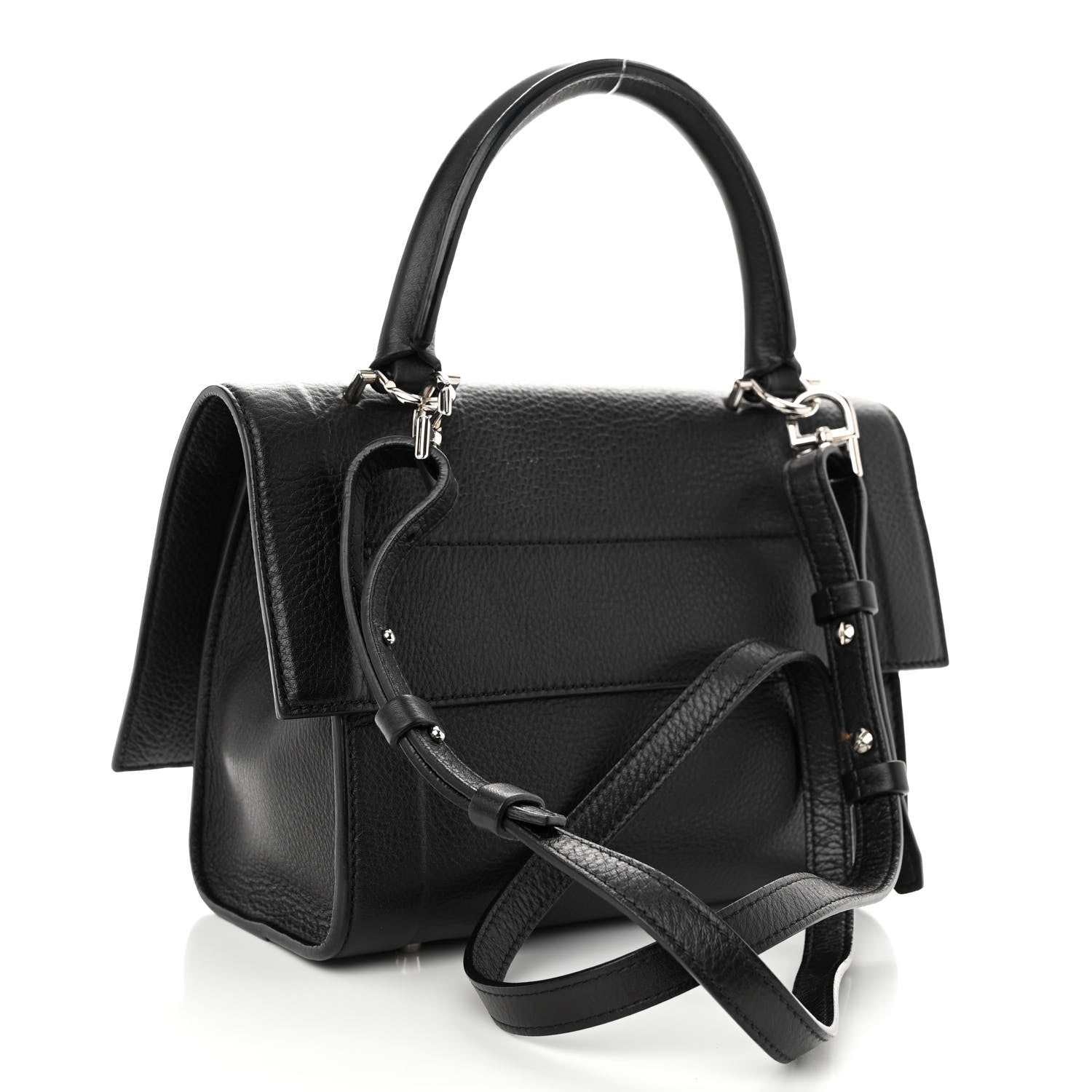 Givenchy Grained Calfskin Mini Shark Lock Satchel Black 3 of 9