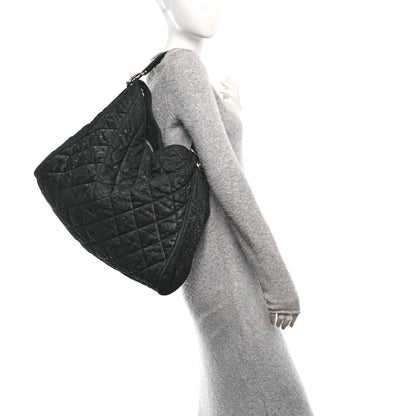 Chanel Crinkled Coated Canvas Le Marais Hobo Black 2 of 12