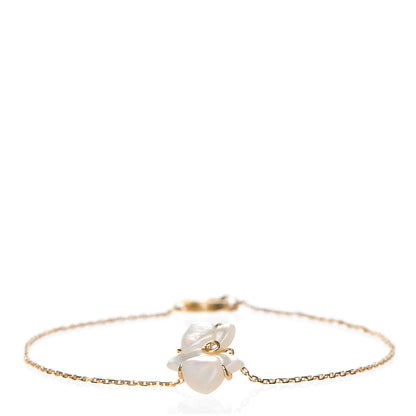 Cartier 18K Yellow Gold Diamond White Mother of Pearl Caresse D'Orchidees Par Cartier Bracelet 1 of 5