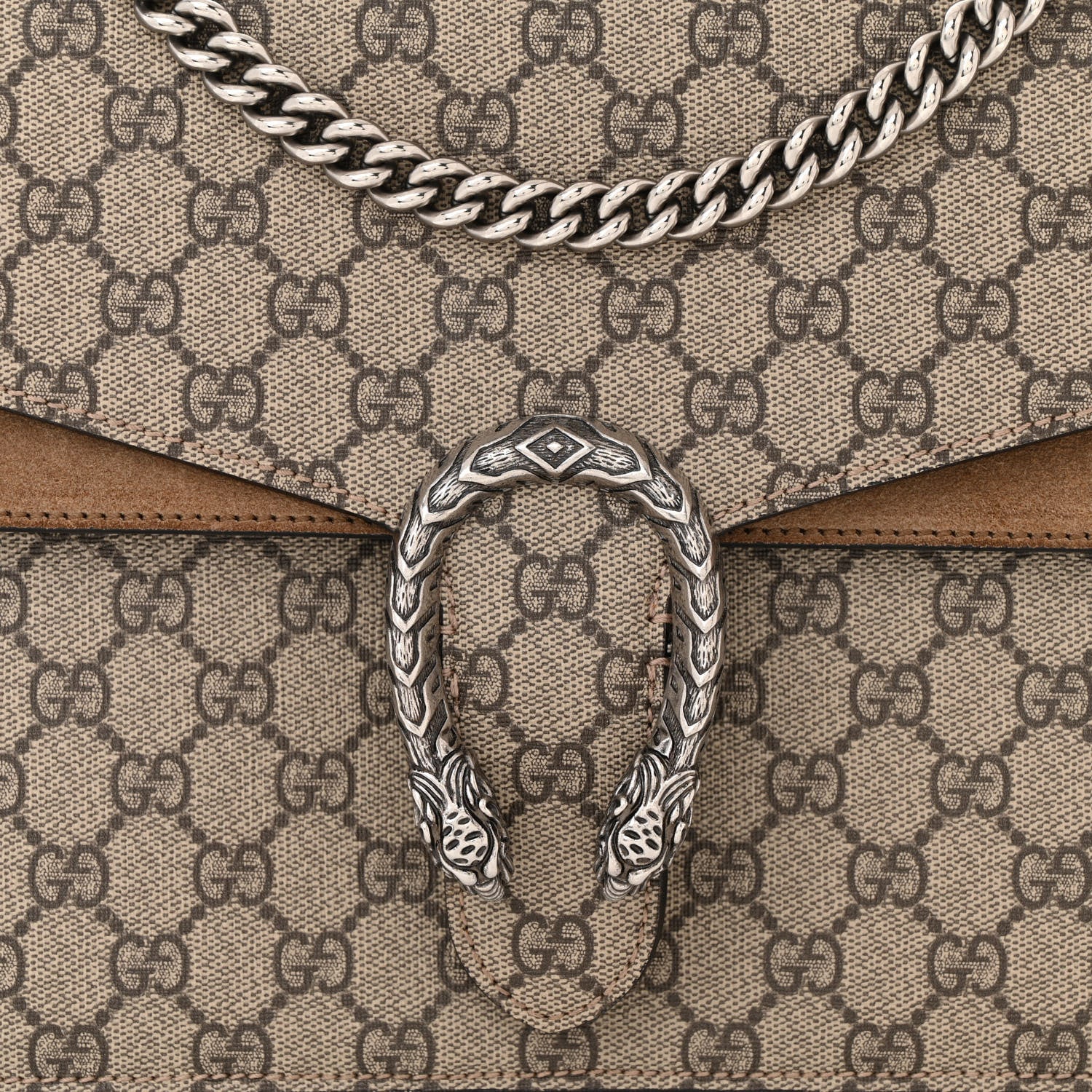 Gucci GG Supreme Monogram Medium Dionysus Shoulder Bag Taupe 8 of 10