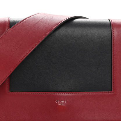 Celine Shiny Smooth Calfskin Medium Frame Shoulder Bag Red Navy 9 of 13