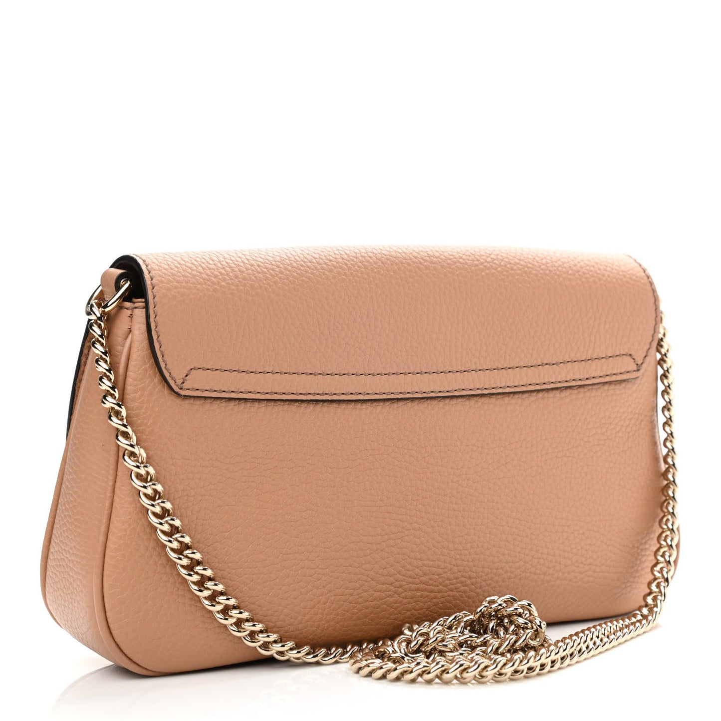 Pebbled Calfskin Medium Soho Flap Crossbody Camelia