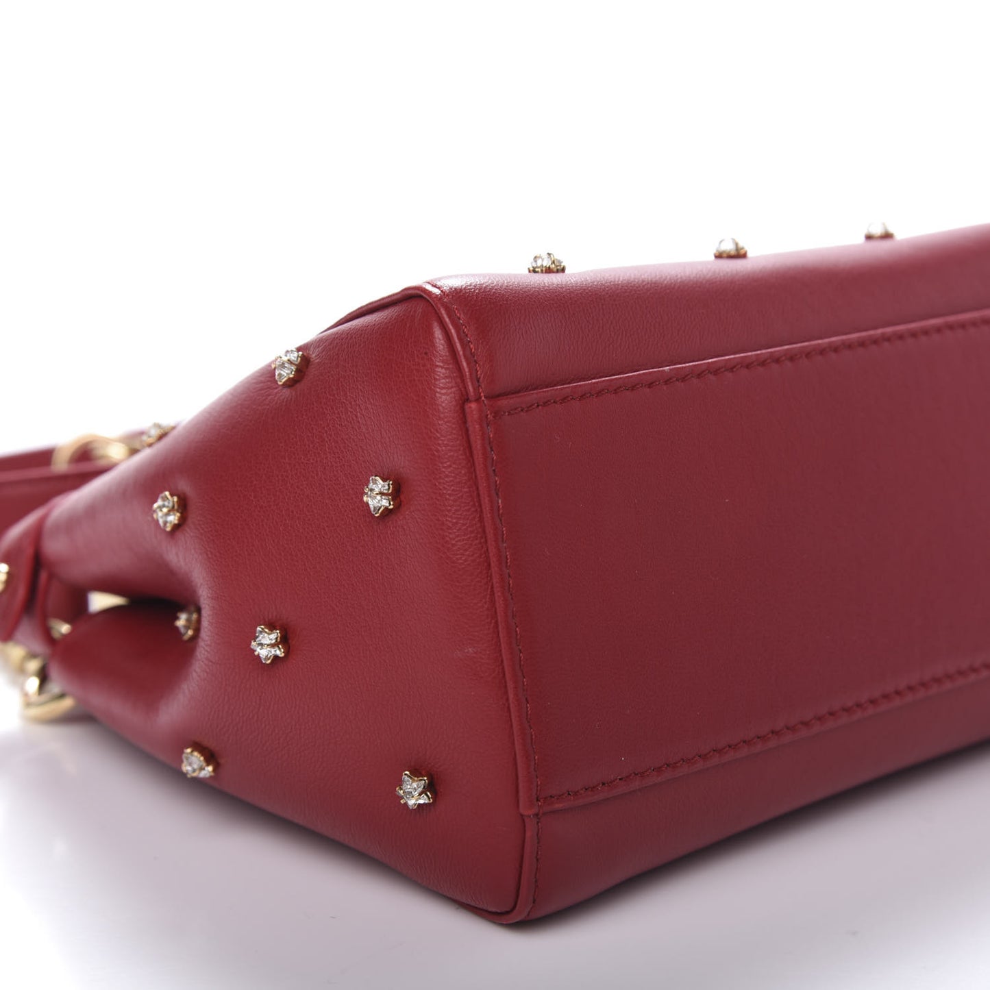 Nappa Crystal Stars Studded XS Peekaboo Iconic Satchel Fragola