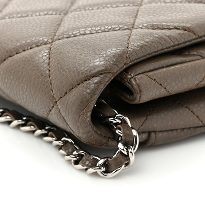 Chanel Caviar Quilted Clutch With Chain Flap Brown 12 of 15