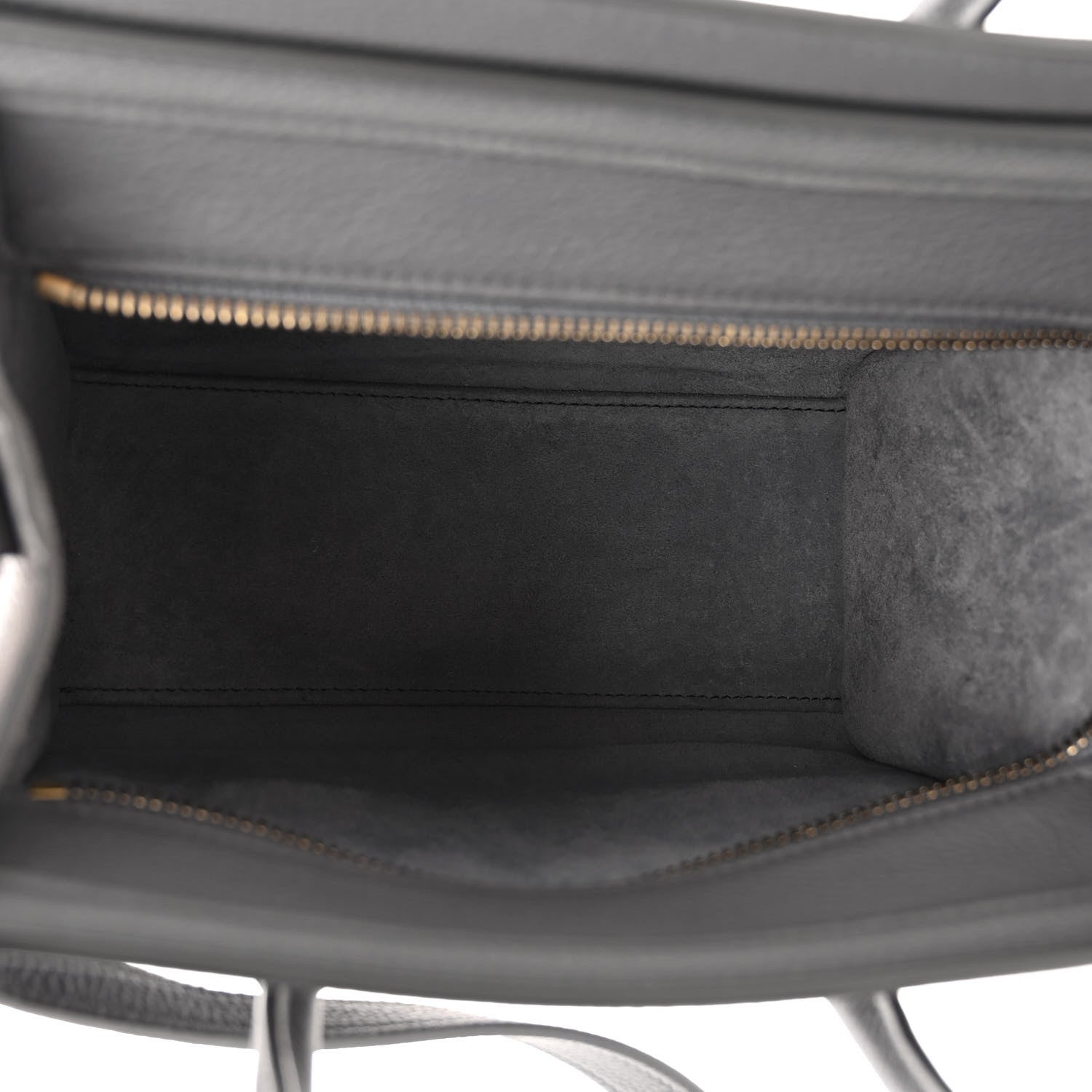 Celine Drummed Calfskin Nano Luggage Kohl 5 of 11
