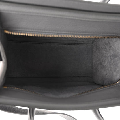 Celine Drummed Calfskin Nano Luggage Kohl 5 of 11