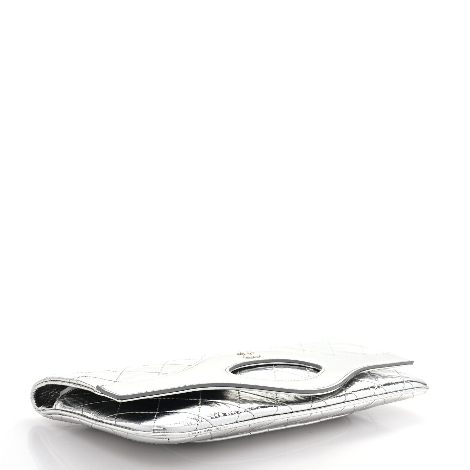 Chanel Metallic Crumpled Calfskin Small 31 Pouch Silver 4 of 7