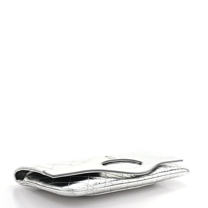 Chanel Metallic Crumpled Calfskin Small 31 Pouch Silver 4 of 7