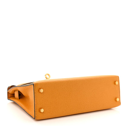 Hermes Chevre Mysore Mini Kelly Sellier 20 Jaune D'or 4 of 10