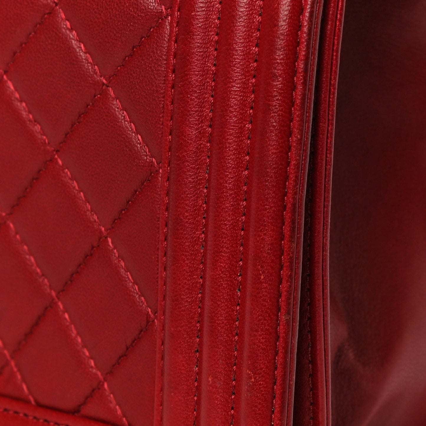 Calfskin Quilted Medium Boy Flap Red