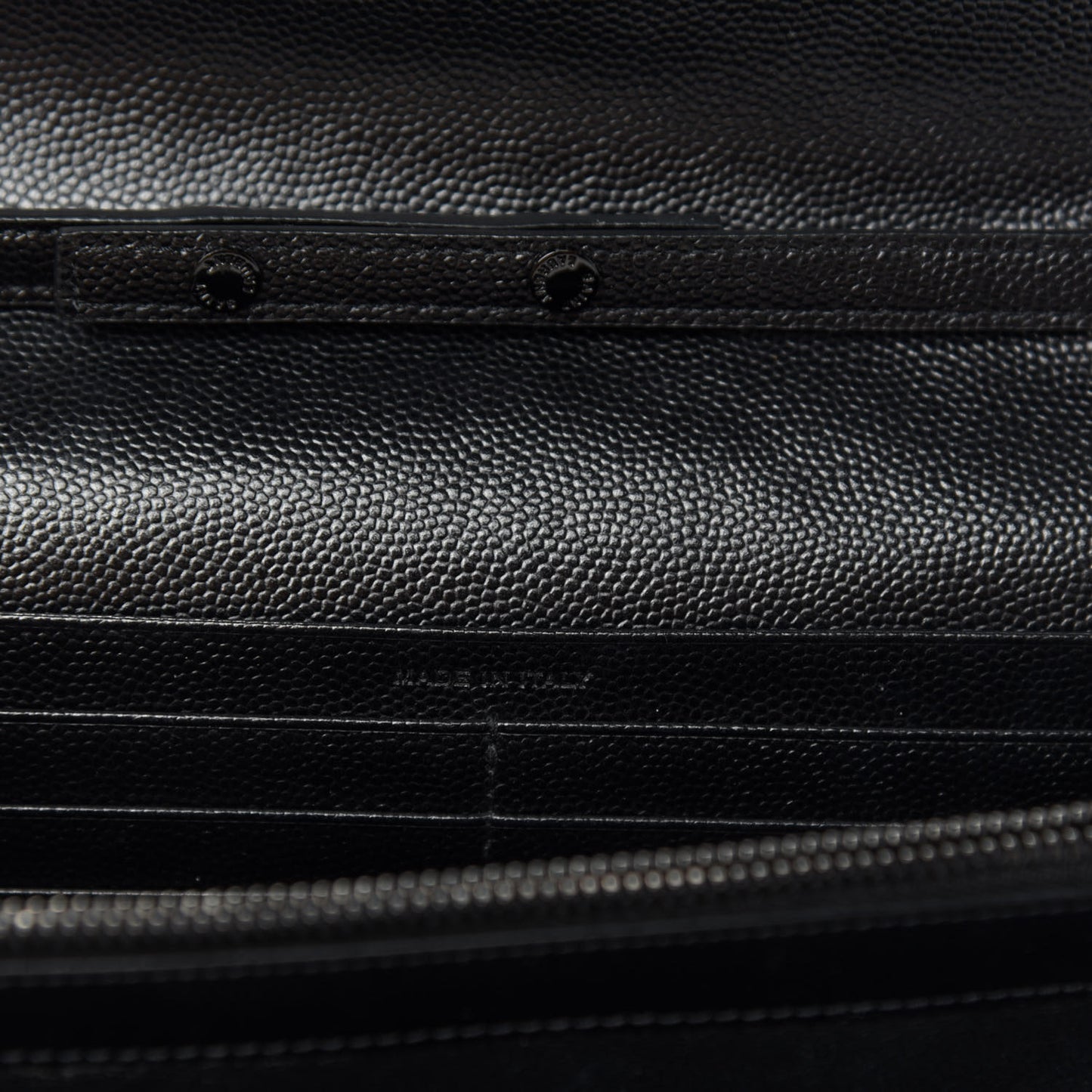 Grain De Poudre Matelasse Chevron Monogram Chain Wallet Black