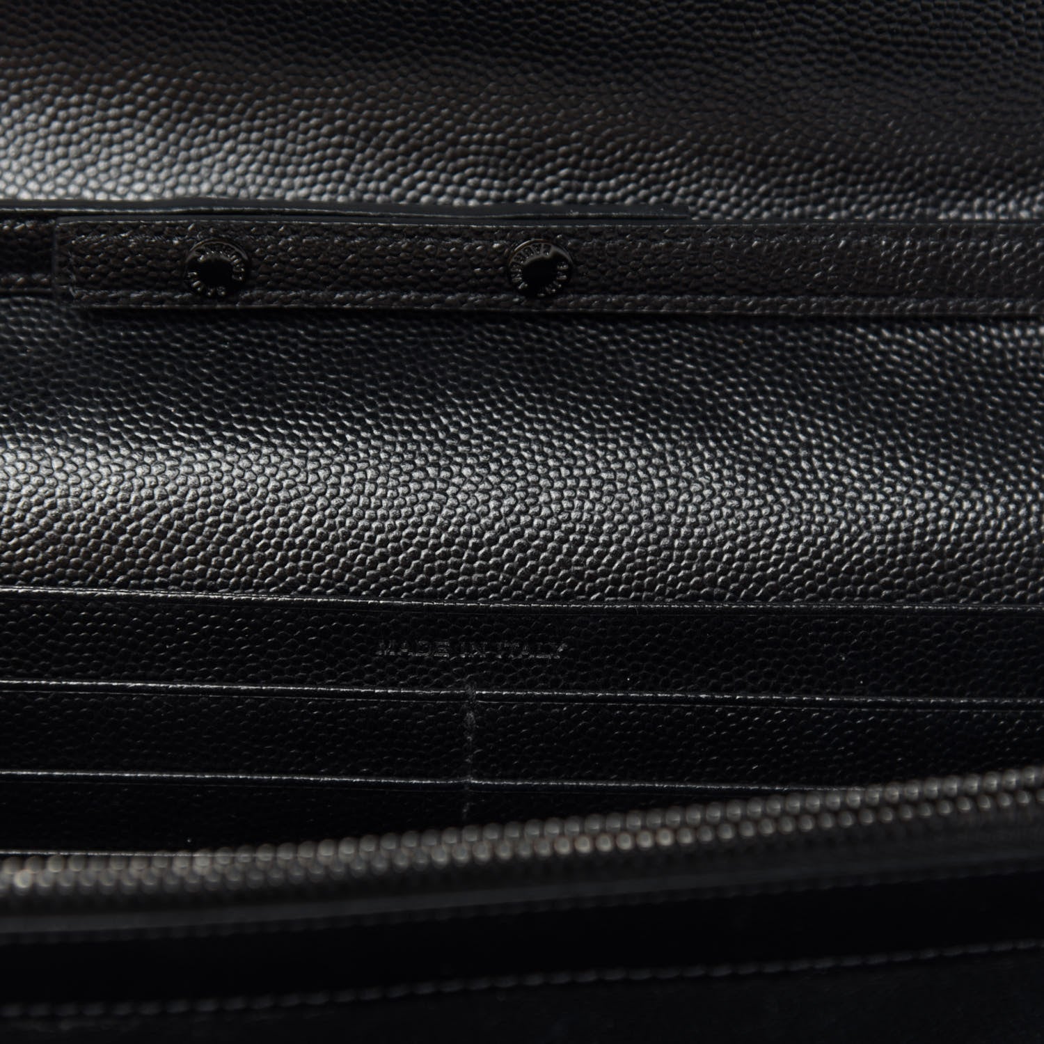 Saint Laurent Grain De Poudre Matelasse Chevron Monogram Chain Wallet Black 9 of 11