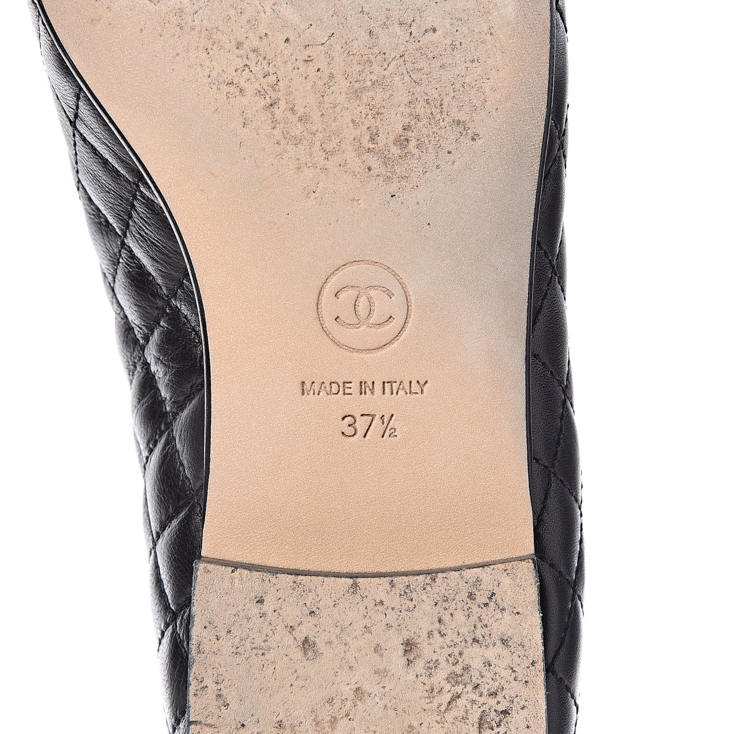 Lambskin Quilted CC Loafers 37.5 Black