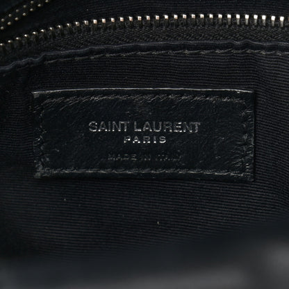 Saint Laurent Lambskin Quilted Small Loulou Puffer Monogram Chain Satchel Black 6 of 9