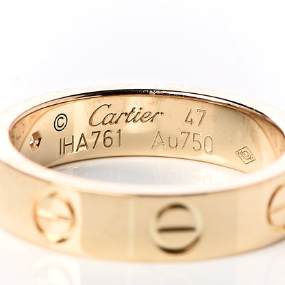 Cartier 18K Yellow Gold Diamond 4mm LOVE Wedding Band Ring 47 4 4 of 4