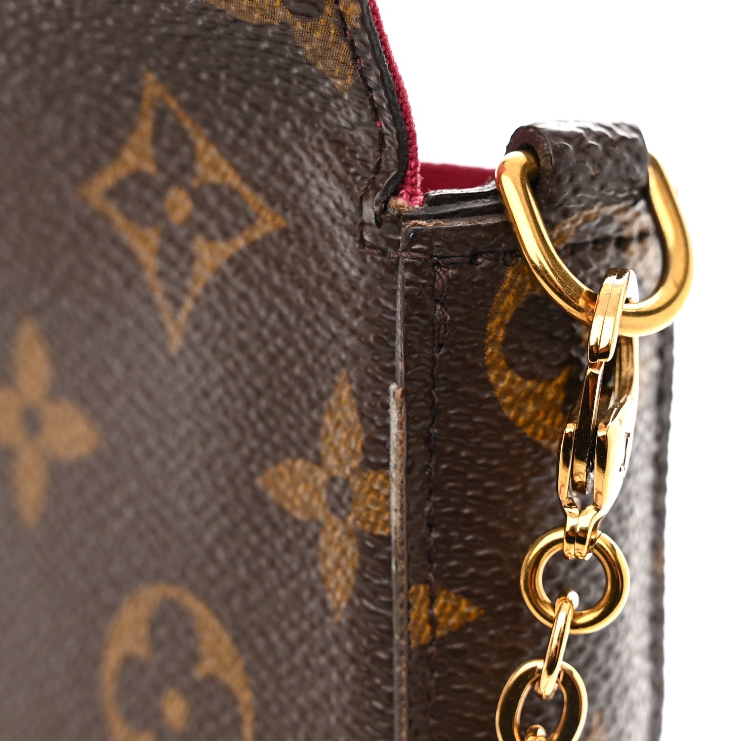 Louis Vuitton Monogram Pochette Felicie Chain Wallet Fuchsia 13 of 16