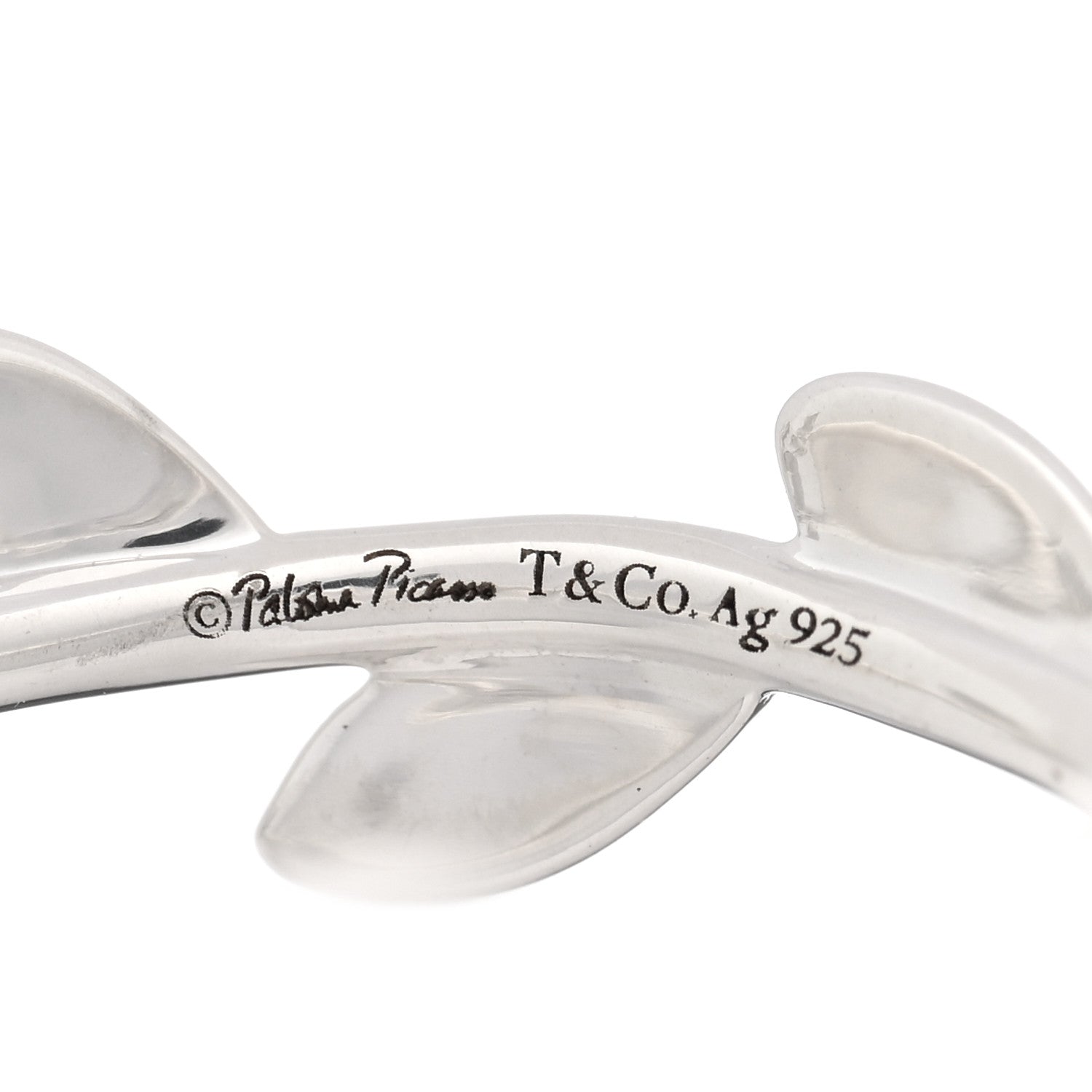Tiffany Sterling Silver Paloma Picasso Narrow Olive Leaf Band Ring 54 7 4 of 5