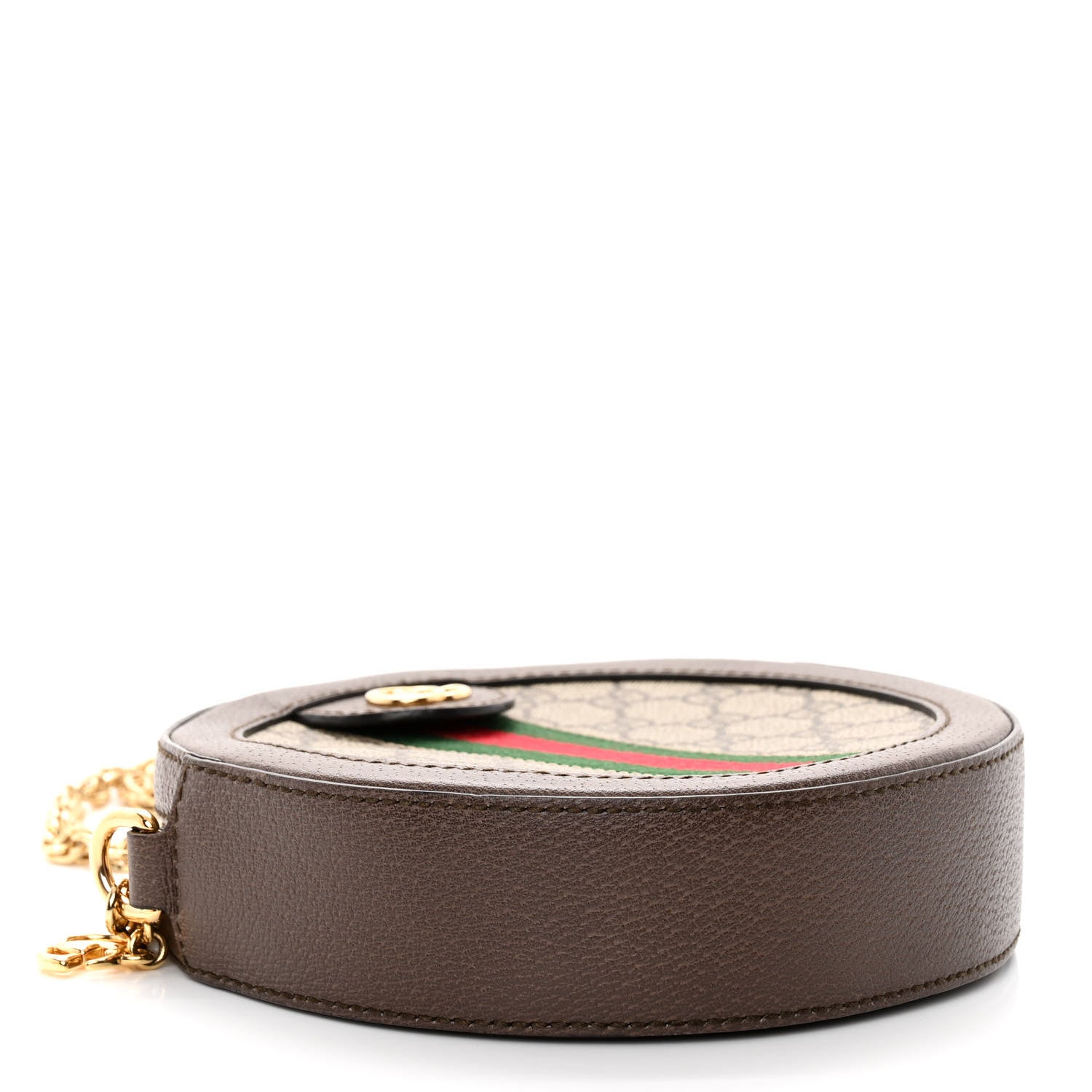 Gucci GG Supreme Monogram Web Mini Ophidia Round Shoulder Bag Brown 4 of 9