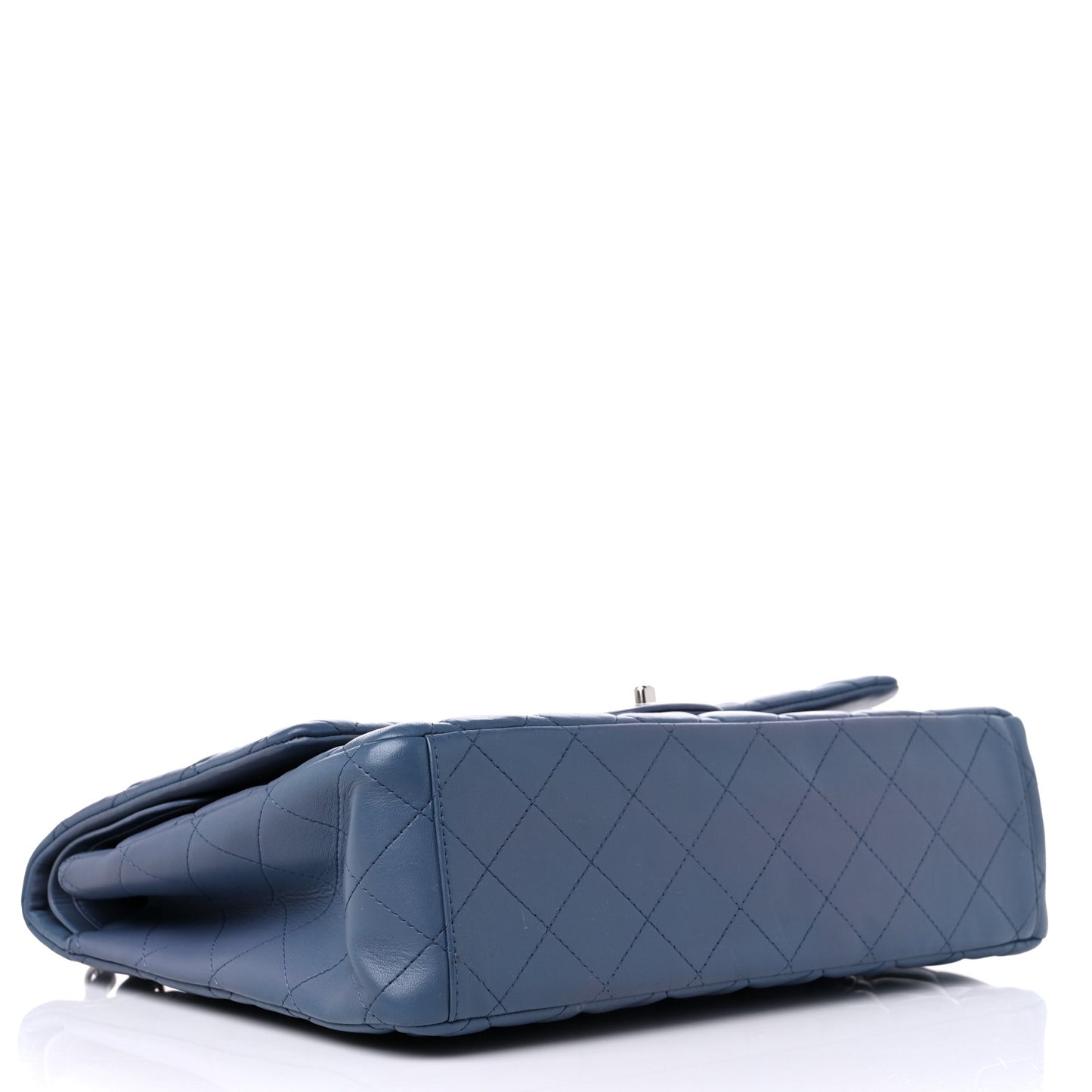 Lambskin Quilted Maxi Double Flap Blue