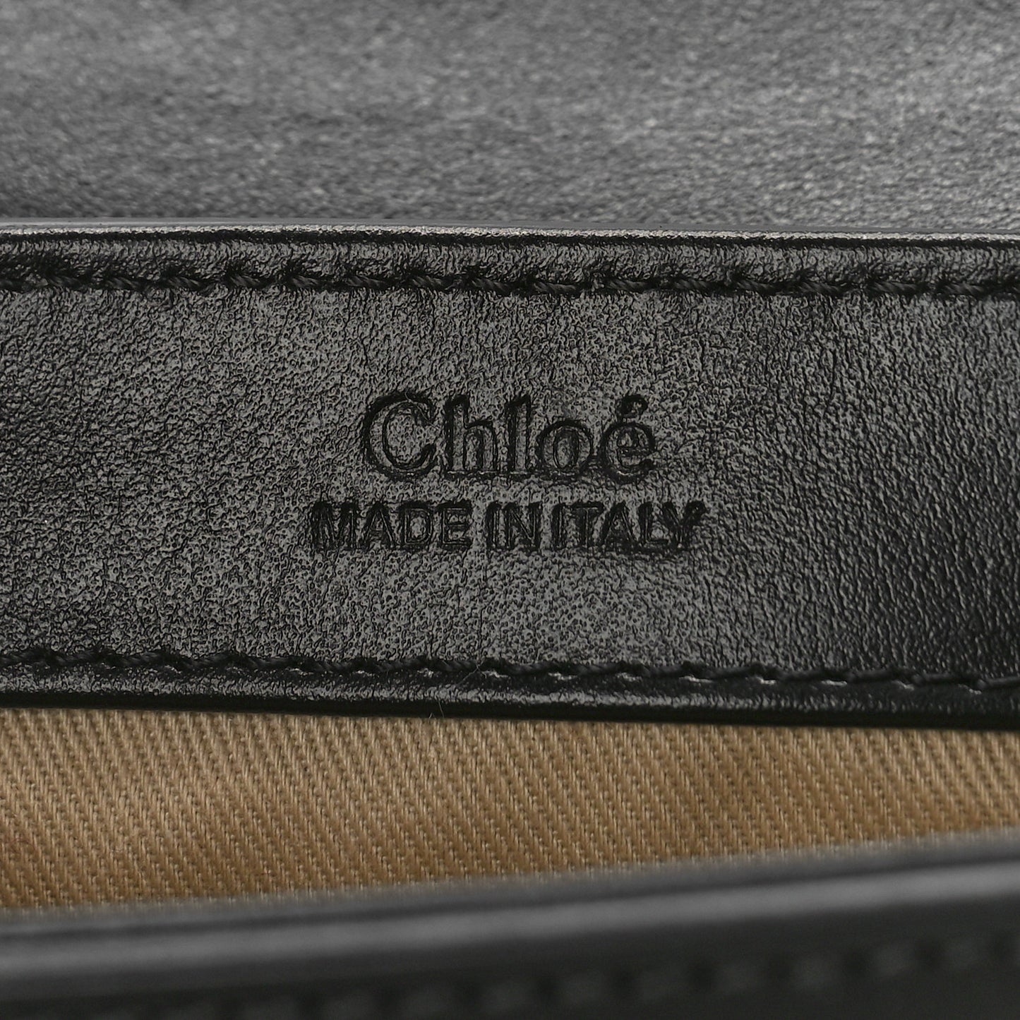 Shiny Calfskin Suede Mini C Double Carry Black
