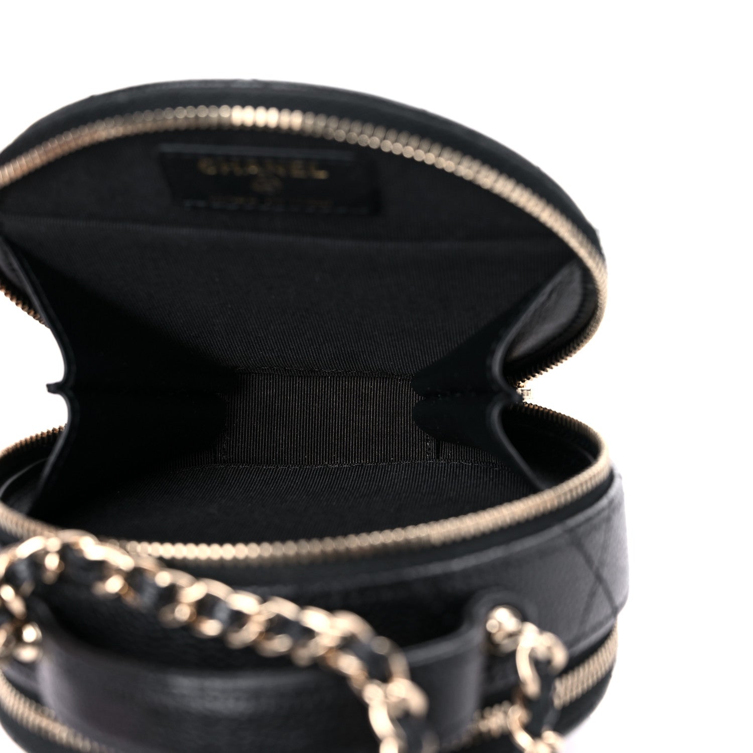 Chanel Caviar Quilted Round Handle With Care Vanity With Chain Black 6 of 11