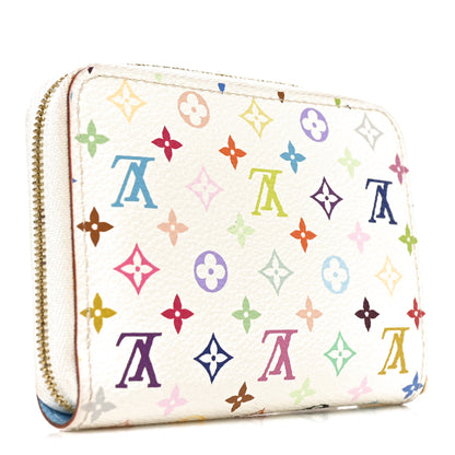Louis Vuitton Monogram Multicolor Zippy Coin Purse Wallet White Raisin 3 of 6