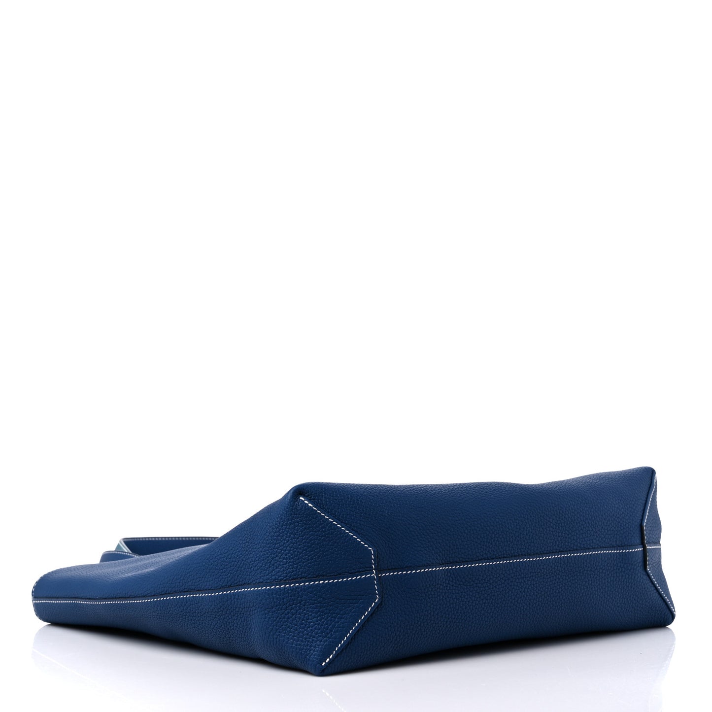Taurillon Clemence Double Sens 36 Reversible Tote Deep Bleu Vert Bosphere