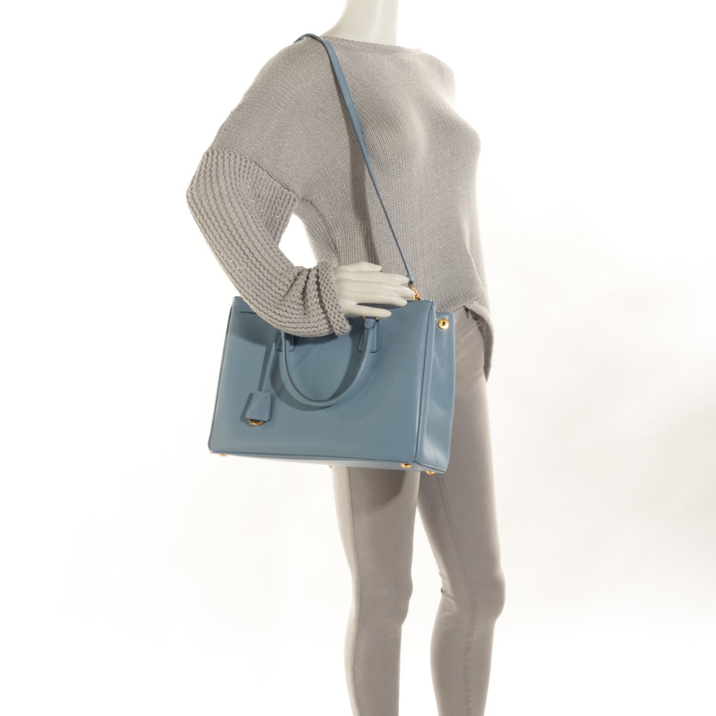 Saffiano Medium Galleria Double Zip Tote Astrale