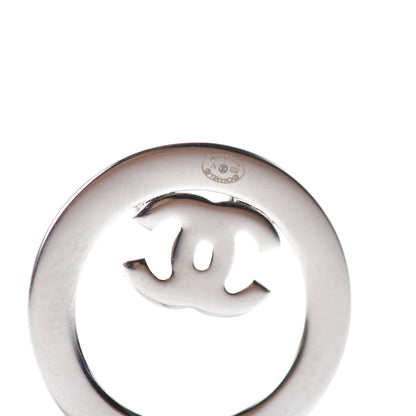 Chanel Crystal CC Round Earrings Silver 4 of 4