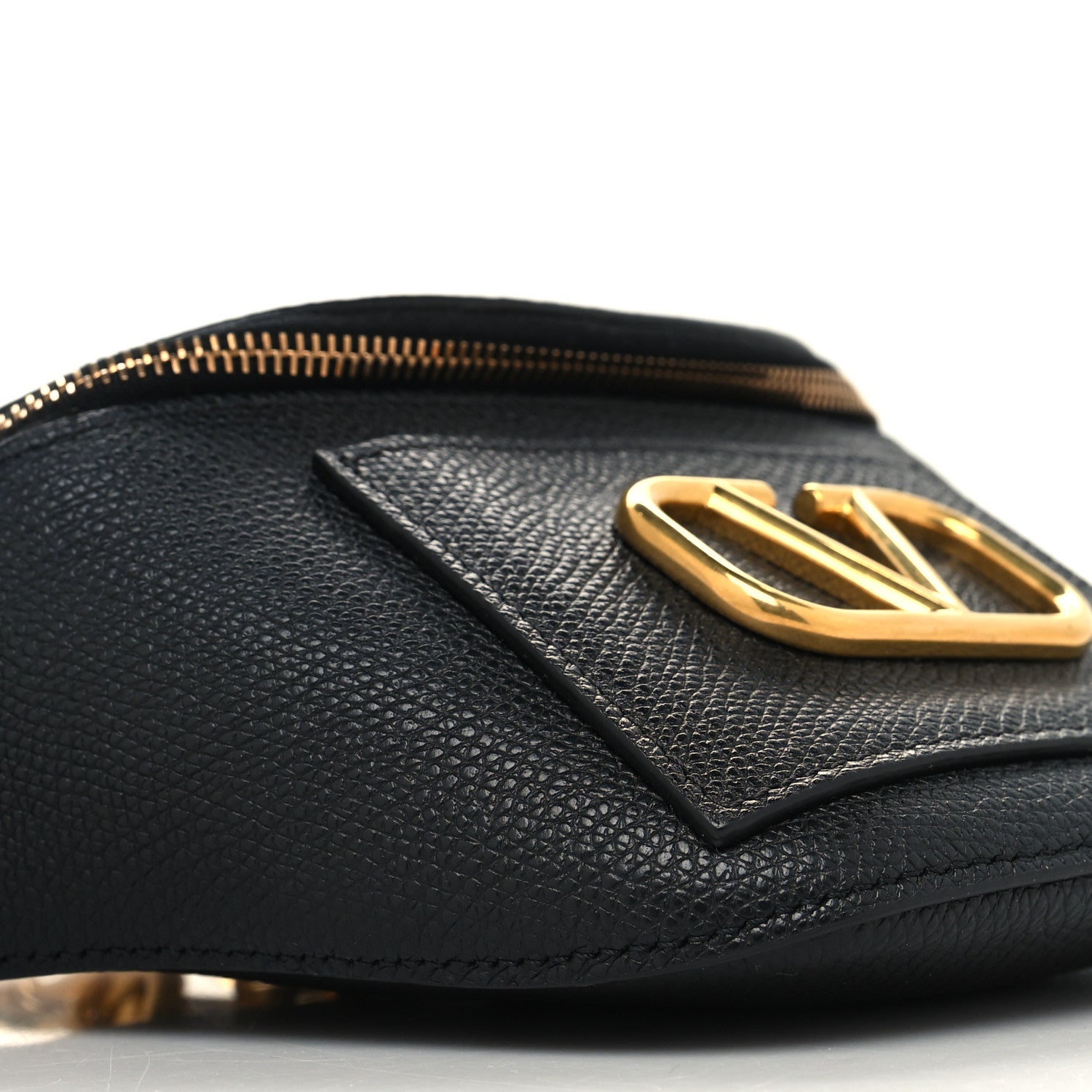 Valentino Garavani Grained Calfskin VSling Chain Belt Bag Black 8 of 10