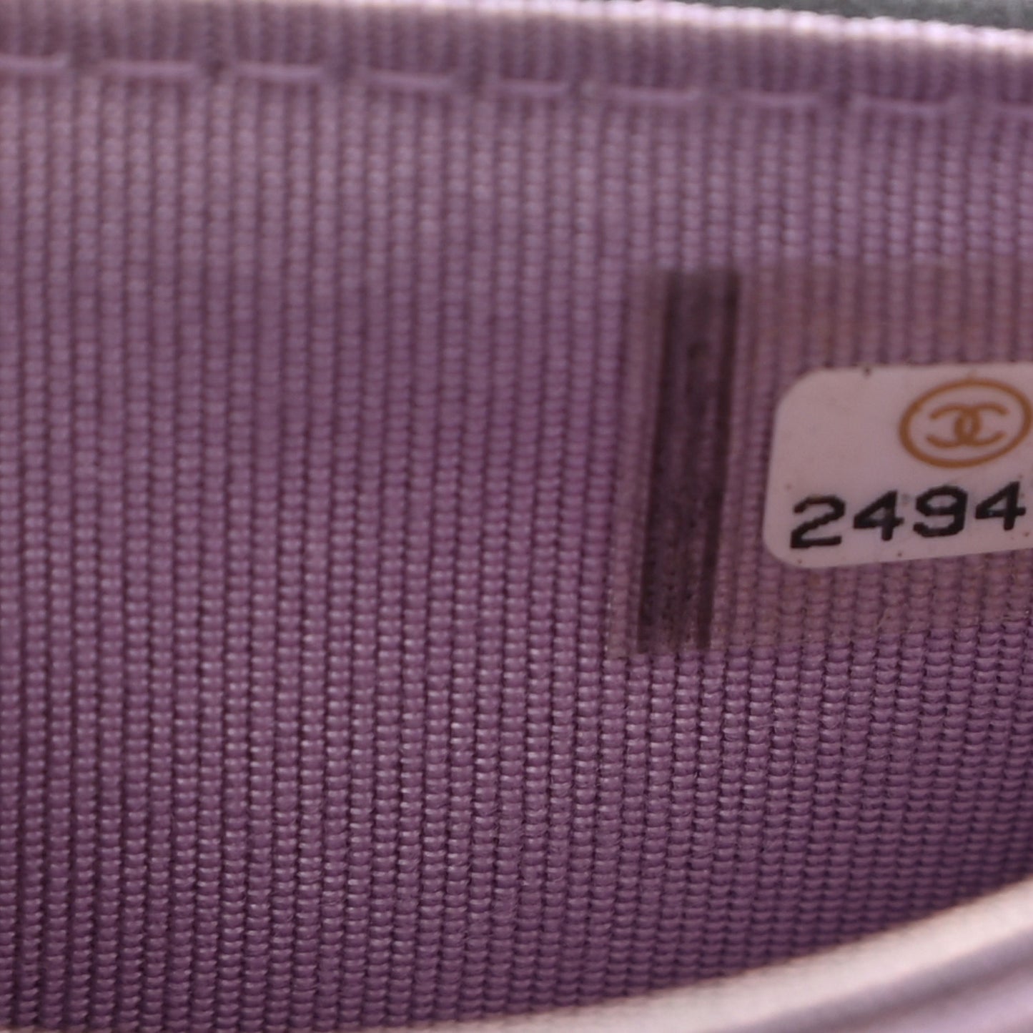 Iridescent Lambskin Quilted Reissue Flap Card Holder Light Purple